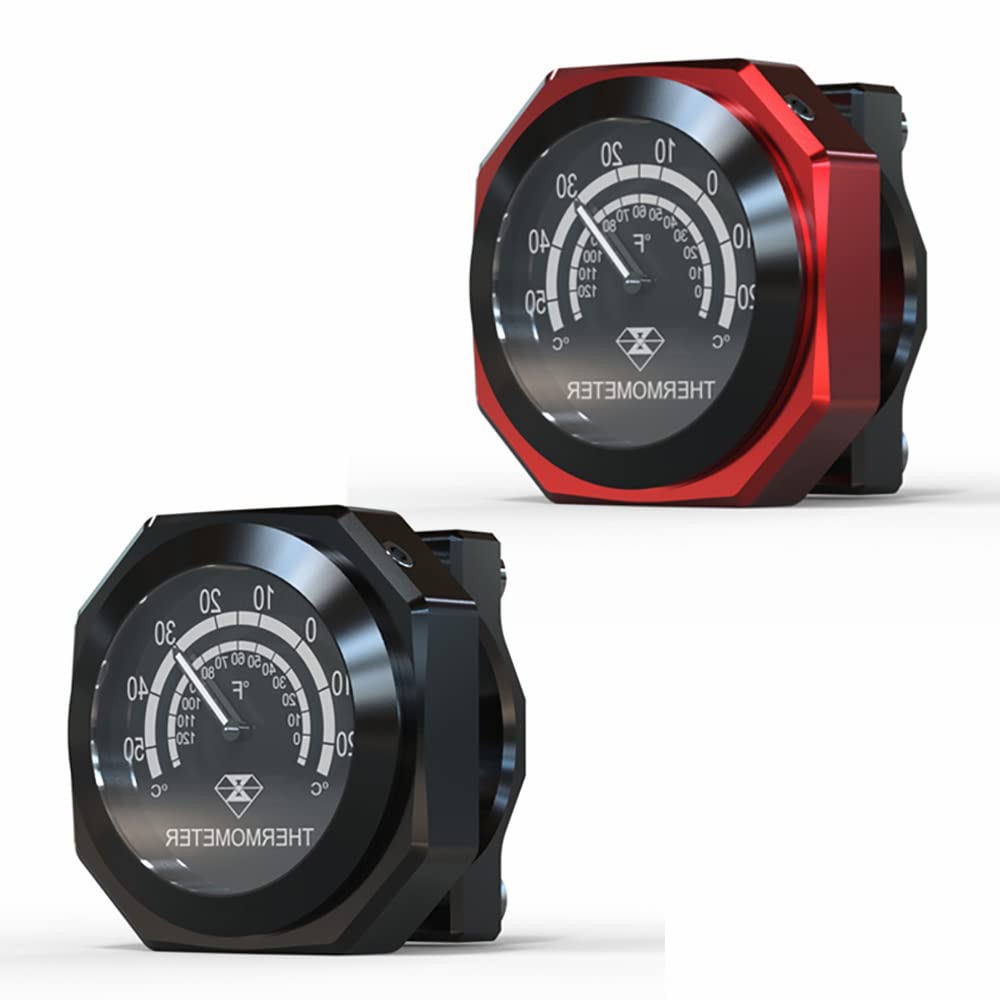 Termómetro de manillar de moto, termómetro de aleación impermeable y fosforescente compatible con Yamaha, compatible con Kawasaki, compatible con Suzuki Compatible con Honda