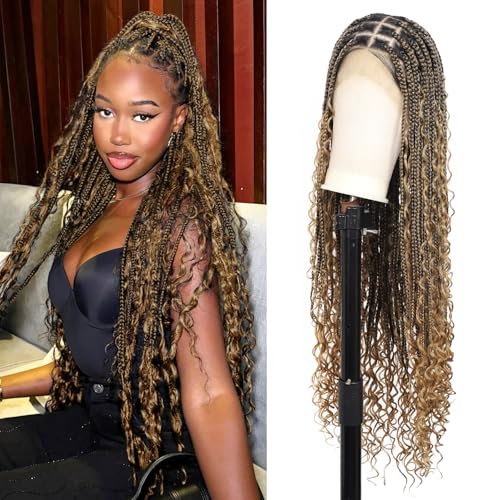Brinbea 13x8'' HD Lace Front Braided Wigs for Women Knotless