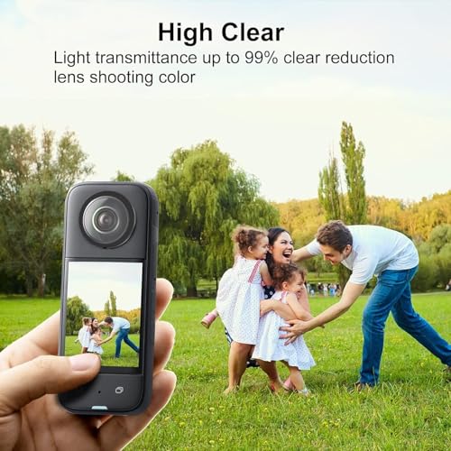 Image of DA-GODO Dual Lens Protector for Insta360 One X3 (2Pcs) - Tempered Glass Sticky Lens Cover, Anti-Scratch, Dustproof Protective Guard for Action Camera Accessories (X3-LG-2PC)
