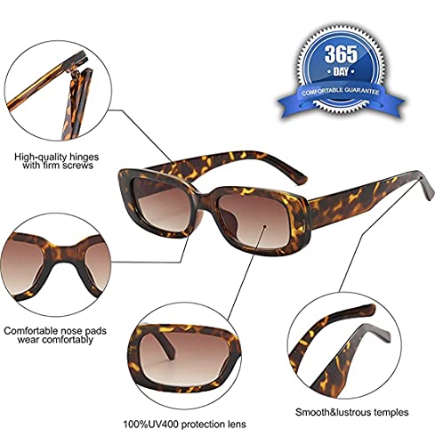Image of IFLASH Rectangle Sunglasses for Women Retro Driving Glasses 90's Vintage Fashion Narrow Square Frame UV400 Protection Glasse