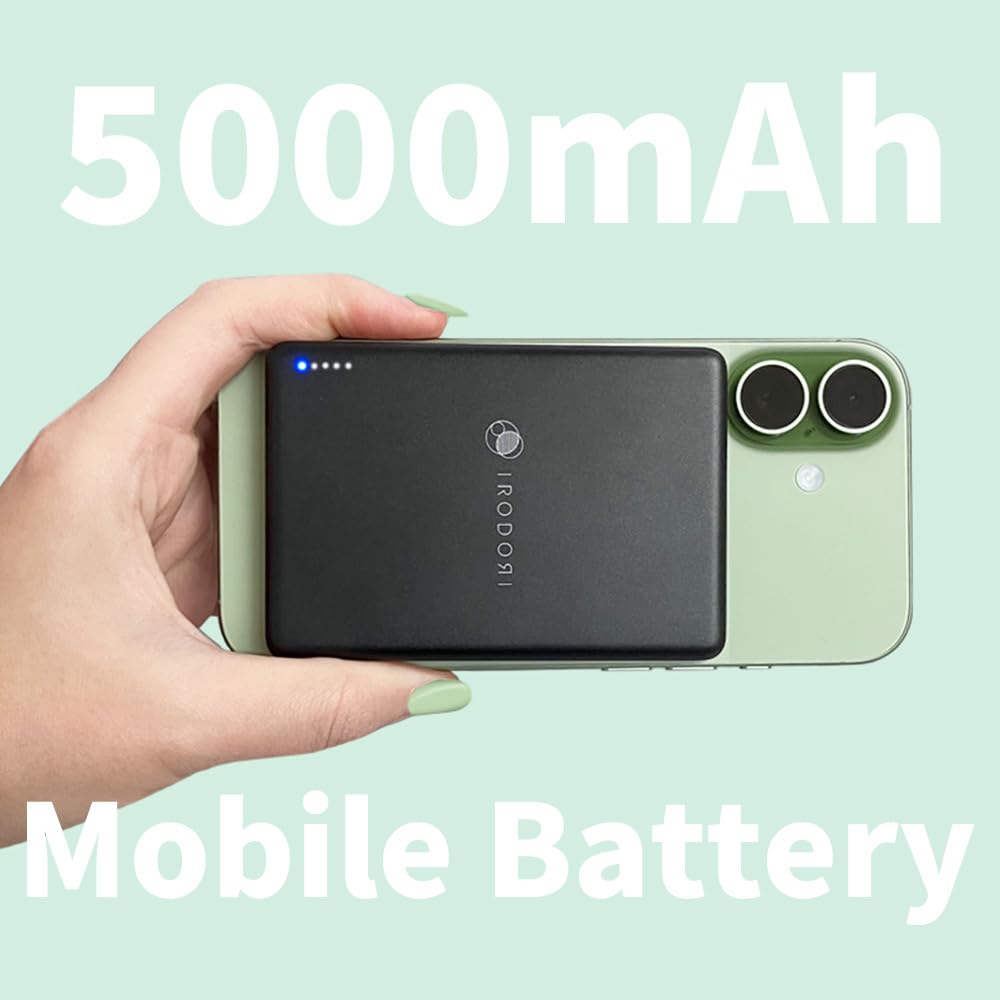 Amazon | IRODORI MagSafe対応 モバイルバッテリー 5000mAh 薄型 超