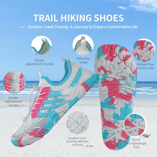 Image of SIOSNETA Hike Barefoot Shoes for Women Men, Wide Toe Water Shoes for Hiking,Breathable Non-Slip Athletic Footwear,