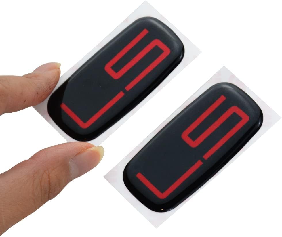 Image of Pair Set LS Cab Emblems 3D Badge Logo Nameplate Sticker Roof Pillar Replacement for LS 15036135 Pickup Truck SUV (Red)