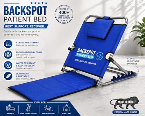 Image of Fabric Hospital Back Rest for Use On Bed Or Back Support 1 Pieces Blue