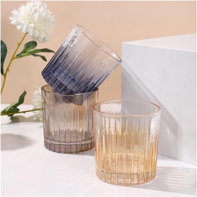 Image of bellemax 300ML Juice and Water Glass Stylish Crystal Highball Drinking Glasses, Medium Size Tumbler Glasses for Juice, Water, Milk, lassi, Cocktails and Sharbat (TR-09, 6 Count (Pack of 1))