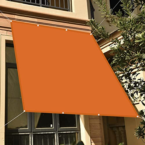 Voile d'ombrage extérieure rectangulaire orange avec kit de fixation pour jardin