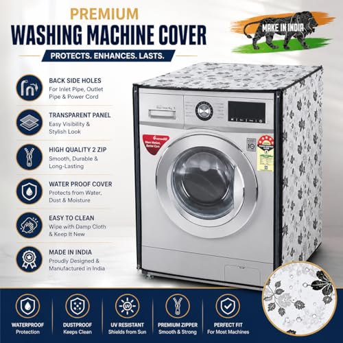 Image of AMAZOR Waterproof & Dustproof Front Load Washing Machine Cover Polyester For IFB 5.5 Kg, 6 Kg