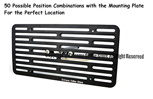 EOS License Plate Front Bumper Tow Mount Adapter Relocator Kit (Version 2, Full Size) - Made for and Compatible with Camaro SS 16-Up 2016 2017