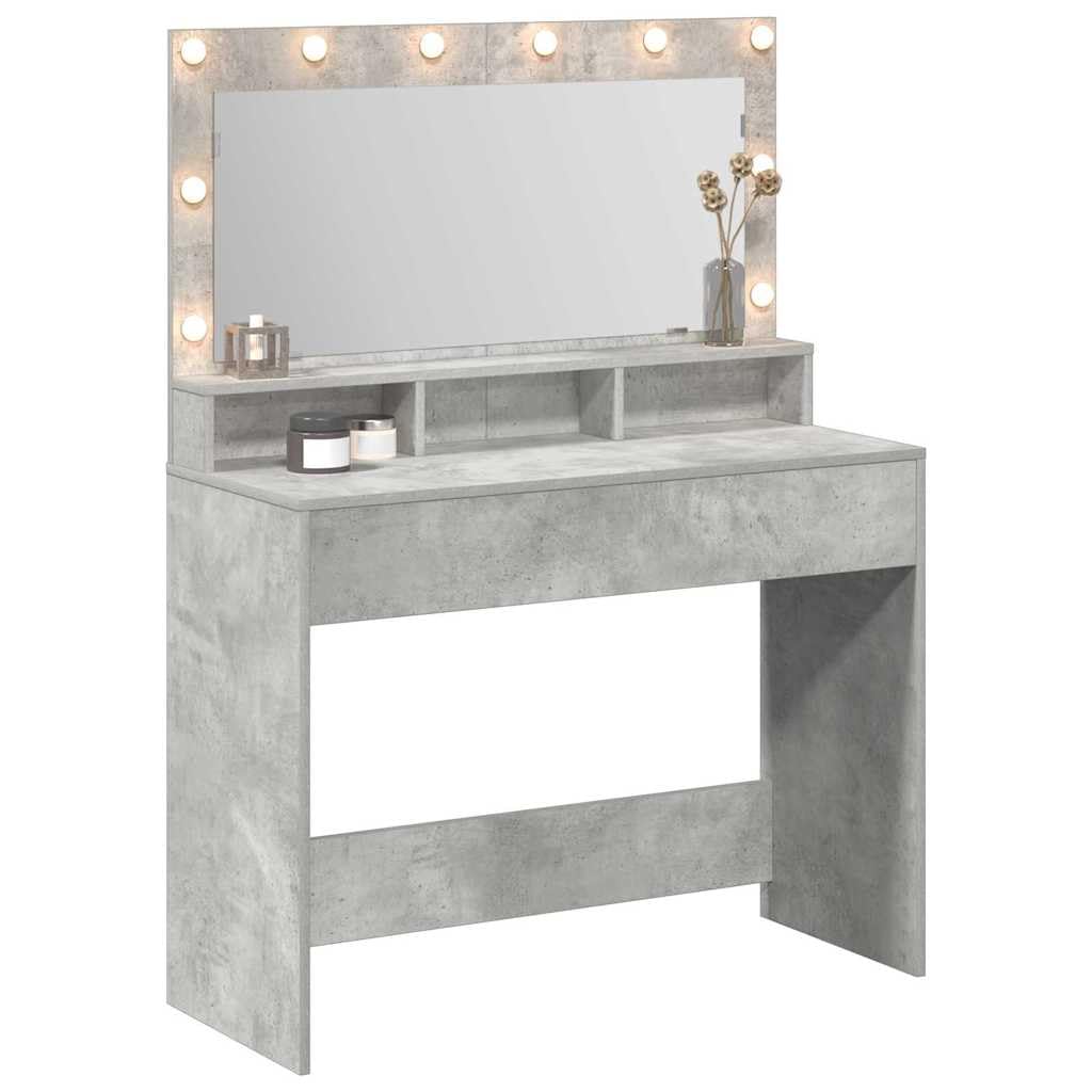 vidaXL Toaletka Betonowy szary 100 x 41 x 135 cm Drewno inżynieryjne | Masz sporo przestrzeni na cały makijaż, Super do nakładania makijażu, Elegancki styl pasuje do każdej sypialni