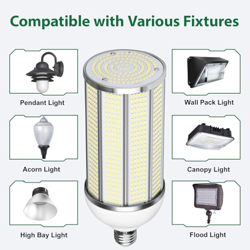 Image of 150W LED Corn Bulb, 22500LM Super Bright LED Bulb, Equivalent 600W MH HPS HID CFL, 5000K Daylight White, E26 /E39 Mogul Base LED Bulb for Commercial Industrial Lighting Warehouse Workshop Garage