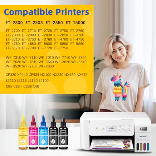 Tinta de sublimação 500 ml compatível com Epson ET2400 XP4105 XP4100 ET2720 ET2760 ET2750 ET4800 ET-