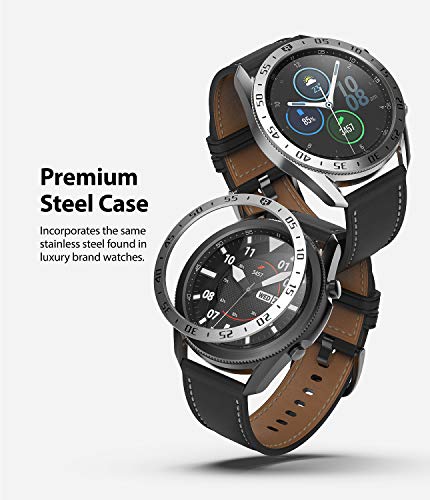 Image of Ringke Bezel Styling for Galaxy Watch 3 45mm Bezel Ring Adhesive Cover Anti Scratch Stainless Steel Protection for Galaxy Watch 3 45mm Accessory - Silver [45-01]