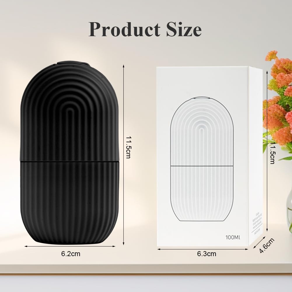 flintronic Ice Face Roller, silikonowy wałek do lodu, wielokrotnego użytku, narzędzia do pielęgnacji skóry dla jędrnej skóry, minimalizują linie oczu, rozjaśnia twarz (czarny)