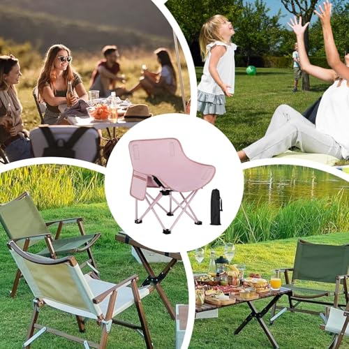 Chaise de camping compacte et portable pliante avec structure en métal stable