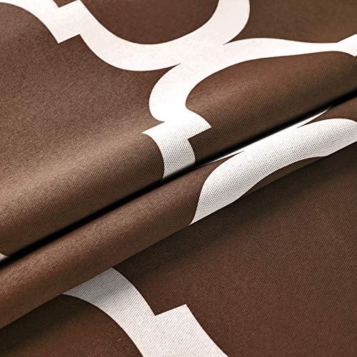 Melodieux Moroccan Fashion Room Darkening Blackout Grommet Top Curtains For Living Room, 52 By 84 Inch, Coffee (1 Panel) #TOP7