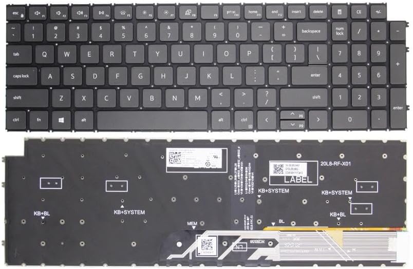 New Black US Laptop Backlight Keyboard for Dell vostro 5620 5625 7620 P117F P107F P106F Keyboard P112F