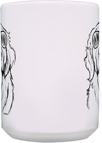 Miniatura 4 de Taza para perros Golden Retriever con lentes de sol, taza de café Golden Retriever Cool Dog de 15 onzas, taza de té, color blanco