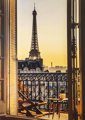 KUSTOM ART Poster Decorativo da Parete Parigi Tour Eiffel Stampa Artistica su Carta Patinata 42x30 cm Senza Cornice