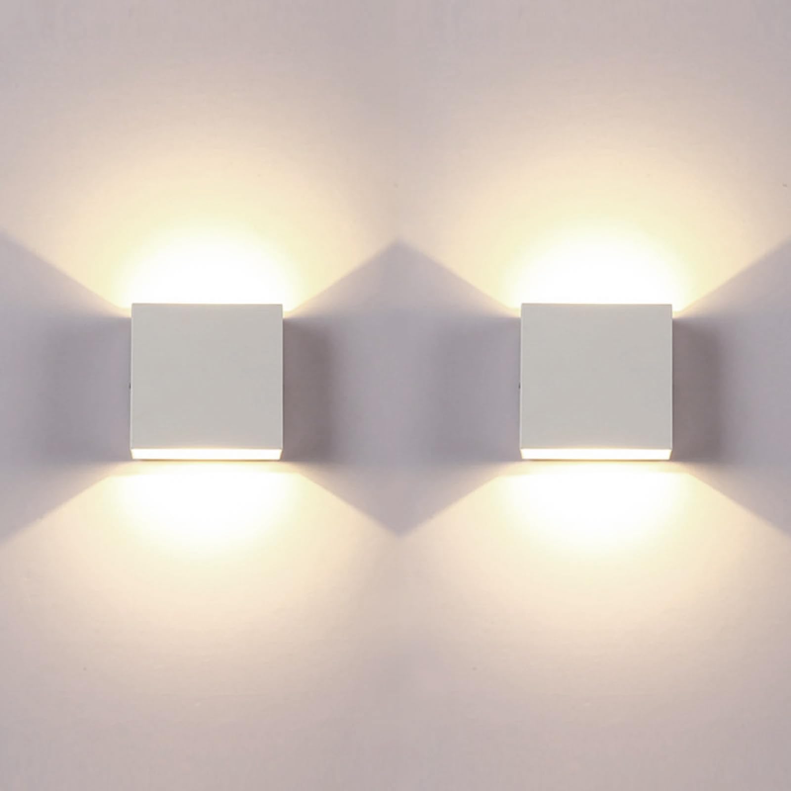 Voltix Set di 2 Applique da Parete LED per Interni, 12W Bianco Naturale, Lampada da Parete Moderna, Illuminazione per Soggiorno, Camera da Letto, Corridoio (Luce Naturale-4000K)