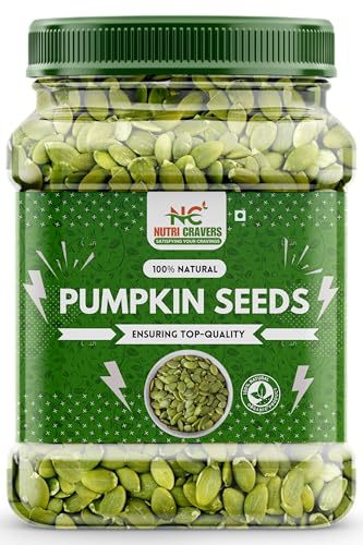 Nutri Cravers Natural & Premium Pumpkin Seeds 1Kg - Raw Pumpkin Seeds for Eating | Immunity Booster and Protein Rich Seeds Jar pack Nutri Cravers Natural & Premium Pumpkin Seeds 1Kg - Raw Pumpkin Seeds for Eating | Immunity Booster and Protein Rich Seeds Jar pack