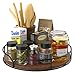 Price comparison product image AXTEE Lazy Susan Turntable Organizer for Cabinet, Pantry, Kitchen, Countertop, Refrigerator, Cabinet, Pine Wood, 12 Inch, Brown