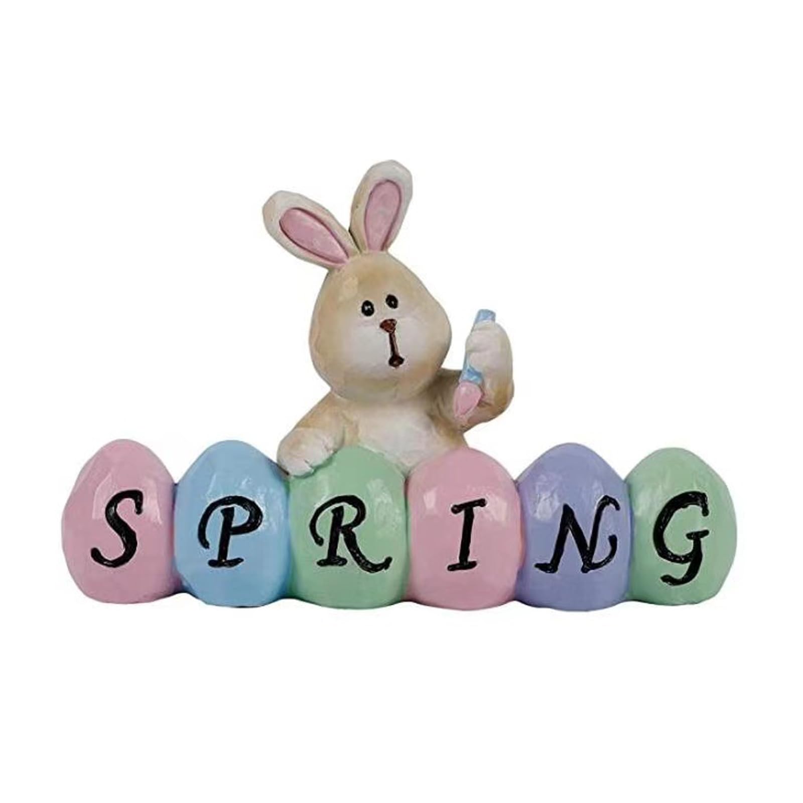 soulnioi Bunny and Egg Figurine Centerpiece Decoration Easter Tabletop Decoration for Easter Spring Decoration SPRING B