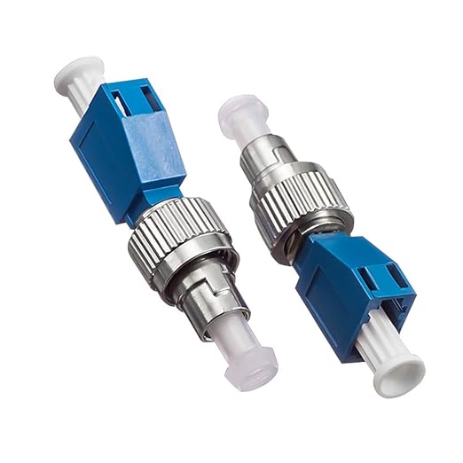 2-Pack Fiber Optic Adapter, FC Male to LC Female Hybrid Optical Fiber Convertor Connector FTTH Optical Equipment Compatible with Visual Fault Locator …