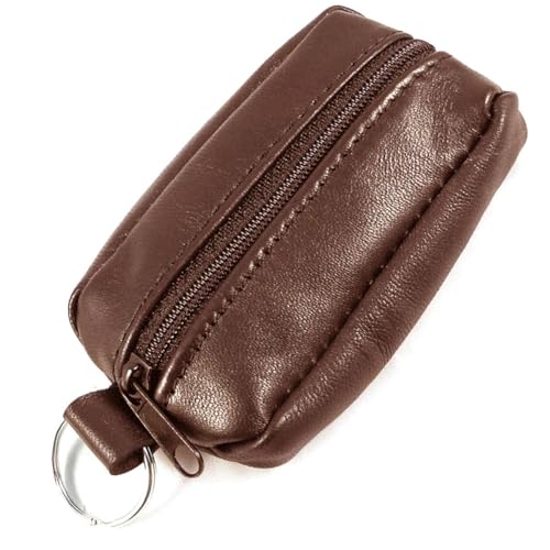 Charmoni - Portefeuille Homme - Porte Monnaie - Multi Poches - Double Zips - en Cuir véritable - pour Homme (1, Marron)