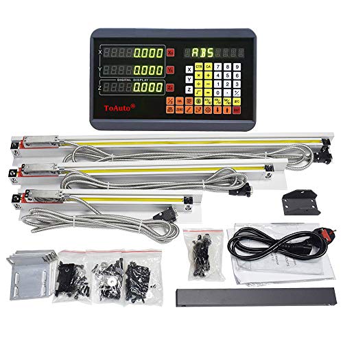 ToAuto 6  12  22  3 Axis Digital Readout DRO Display 5um Precision TTL Linear Glass Scale for Milling Machine,150mm+300mm+550mm, US STOCK, 2-4 Business Days