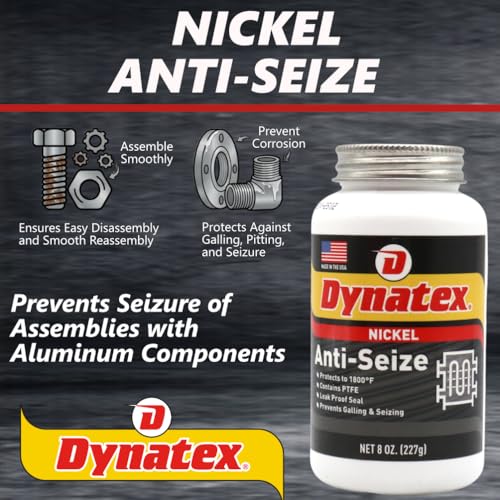 Image of Dynatex Nickel Anti-Seize 8 oz Can - Heavy-Duty, No Sulfur Lead Copper Halogens, Protects Against Extreme Heat Corrosion Acidic Environments (5-Pack)