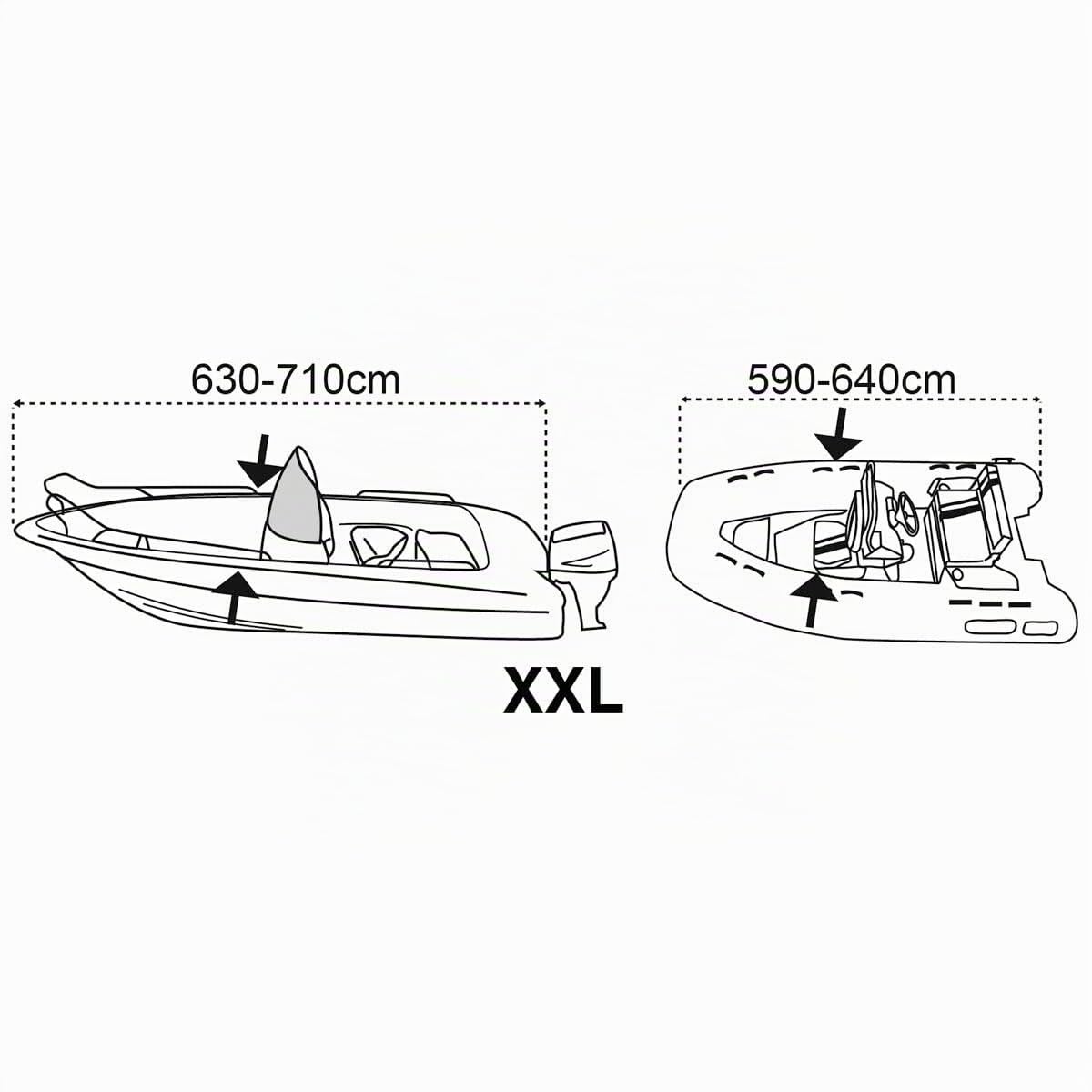 Persenning - Telo per barca, lunghezza fino a 630-710 cm, larghezza 380 cm, colore: Blu