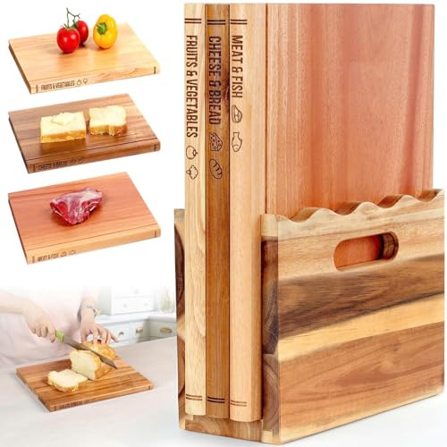 Set de Tablas de Cortar de Madera con Soporte, 3 Piezas miniatura 1