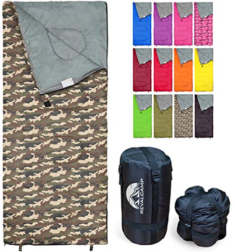 REVALCAMP Sleeping Bag Indoor & Outdoor Use - Navy Seal Style. Great for Kids, Boys, Girls, Teens & Adults. Ultralight and Compact Bags are Perfect for Hiking, Backpacking & Camping