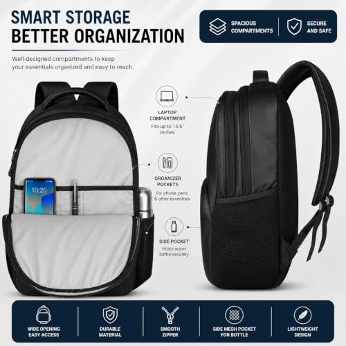 BIGBERRY Rodeo 2.0 Faux Leather Laptop Backpack, Black - Image 5