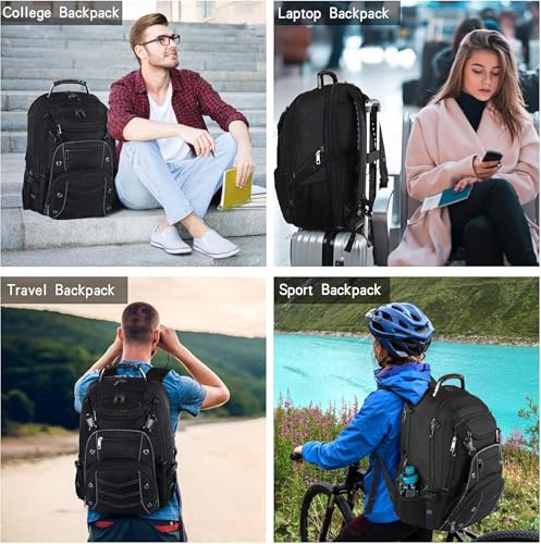 Image of VECKUSON Extra Large Laptop Backpack, 22 inch x 17 inch x 10 inch, 60L Capacity, Multi-Compartment Protection, Fits 15.6-19 inch Laptops, TSA Approved, RFID Anti-Theft, Sport Backpack