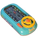Interactive Steering Wheel Game for Kids, Driving Steering Wheel Toy, Toddler Simulated Driving Racing Car Game with Musical Interactive Pretend Play Learning Educational Toys for Boys Girls (A)