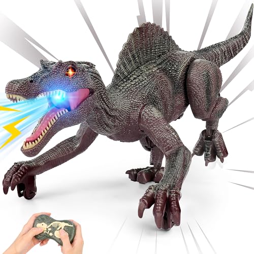 Bokigibi Dinosaur Toys, Realistic Remote Control Dinosaur for Kids 3-5, 2.4GHZ, Walking, Rechargeable, 3D Eyes, 3 Sound Effects, Demo Function,...