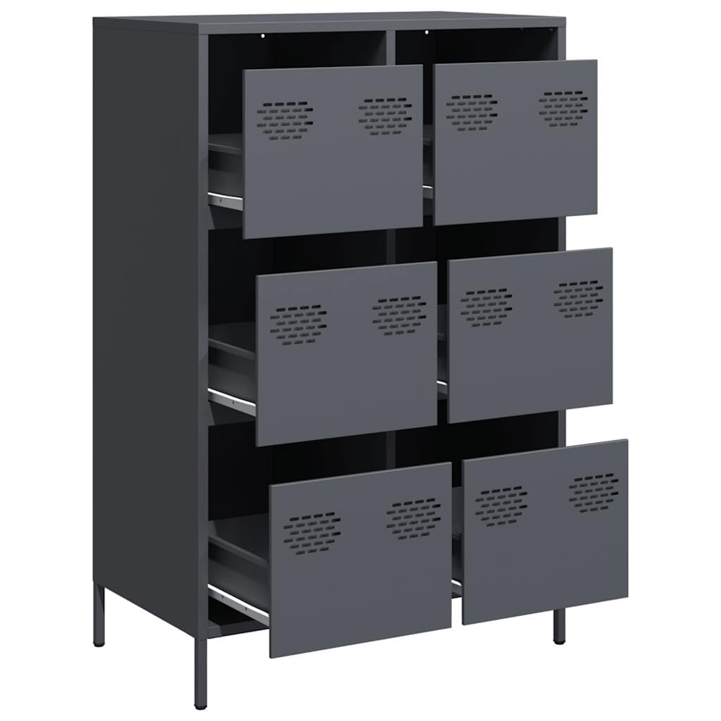 Armadietto alto, 68 x 39 x 101,5 cm, in acciaio, colore antracite