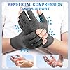 DRNAIETY 2 Pairs Arthritis Compression Gloves- for Hand Arthritis, Carpal Tunnel Pain, Rheumatoid Arthritis, RSI, Fingerless, Anti-Slip, Breathable Gloves for Men & Women, Typing, Daily Use(S, Gray) #1
