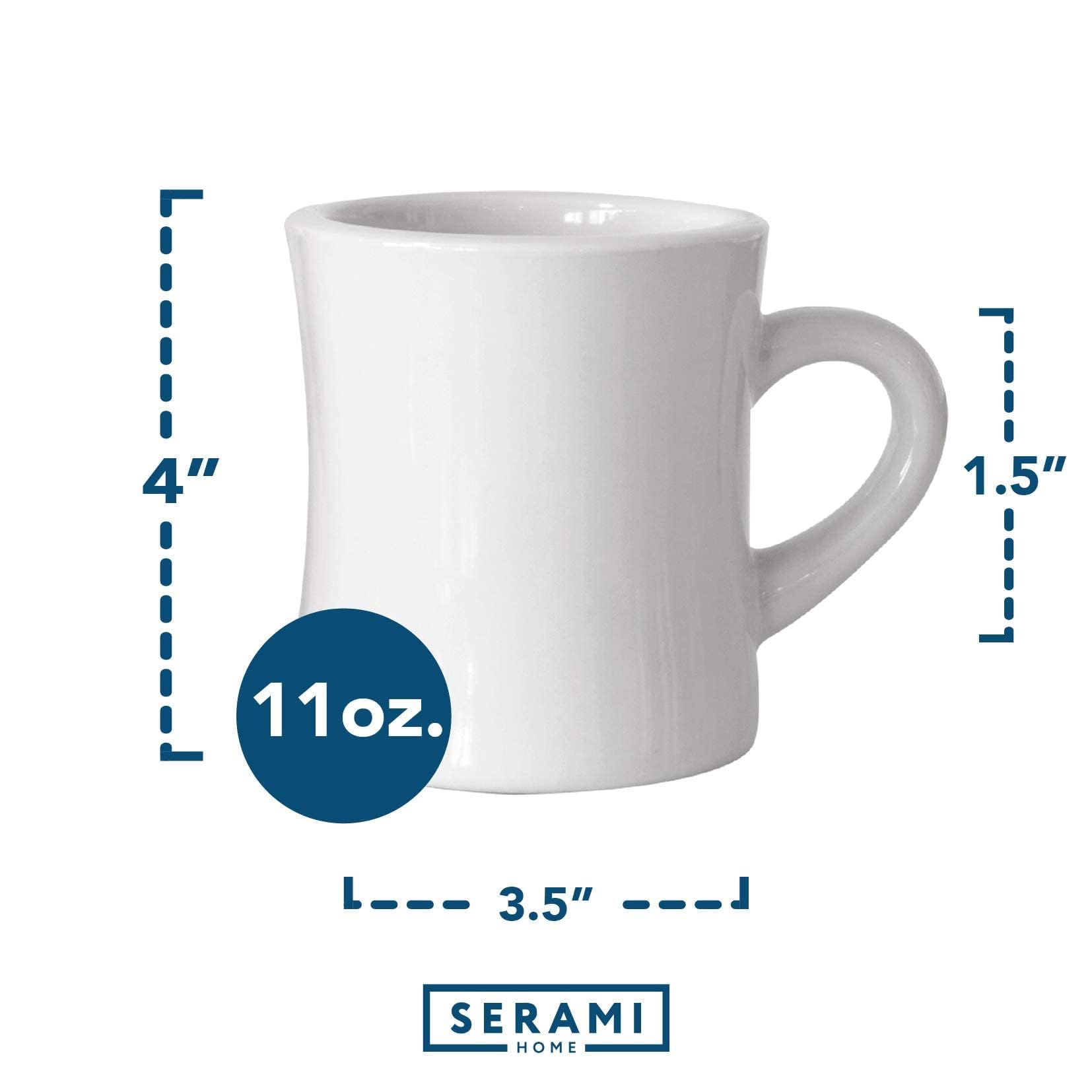 Serami Lot De 4 Tasses à Café Originales Blanches De 325 Ml – Tasses En Céramique Idéales