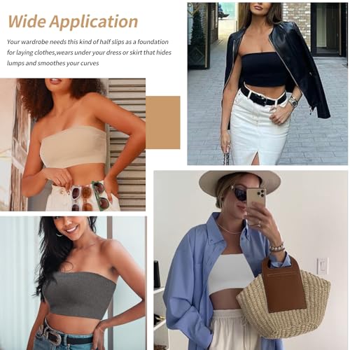 Image of JOYSHAPER Strapless Bras for Women Seamless Padded Bandeau Bra Wireless Tube Top Bralette Comfort Tube Bra