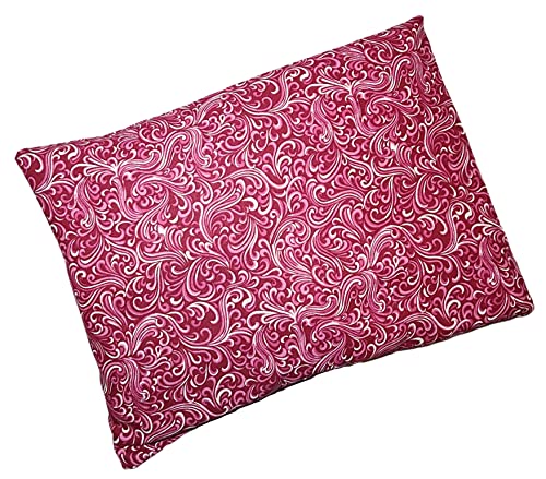 Microwavable Corn Filled Heating Pad and Cold Pack/Washable 100% Cotton Cover (Breezy - Raspberry, 7.5in W x 11in L)