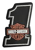 Harley-Davidson Bar & Shield #1 Leather Emblem Patch, 4 x 2.75 in. HDEML1002