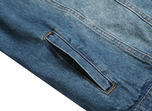 Image of Mens Denim Jacket Ripped Slim Jean Jacket Coat for Men