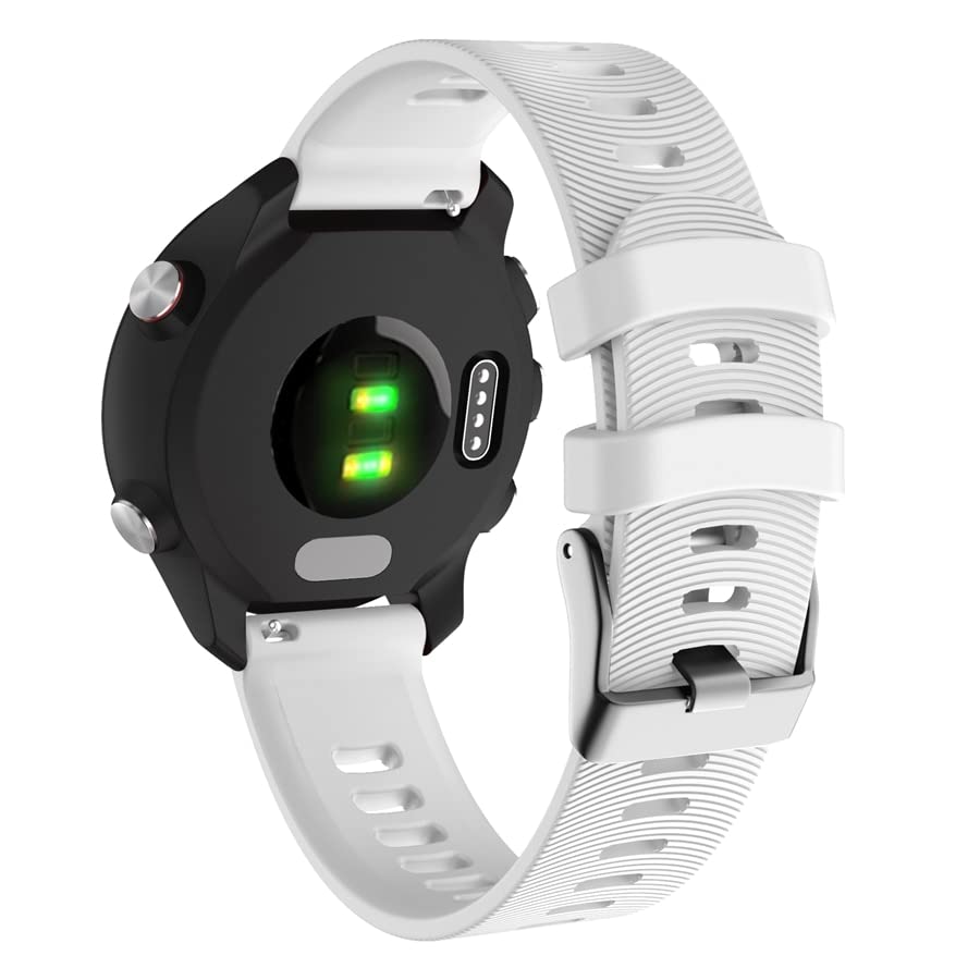 Bracelet montre silicone 20 mm blanc compatible avec Garmin Forerunner 645 Vivomove HR