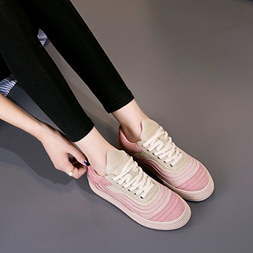 Espadrilles plateforme rose et chaussures en cuir style coréen taille 34 - 2
