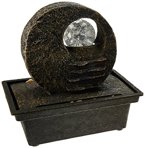 OK Lighting Water Fountain with LED Light, 8.5"