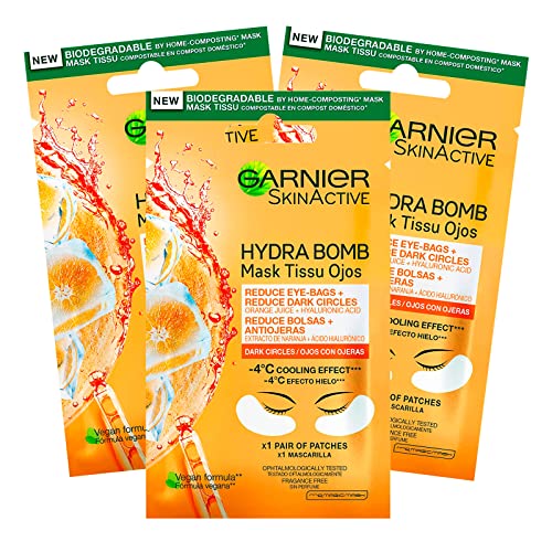 3x Garnier SkinActive Maschera Contorno Occhi...