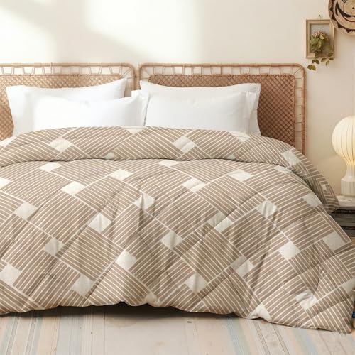Image of AYKA Reversible AC Comforter 150 GSM Microfiber Summer Blanket Double Bed (90x100 Inches) | Floral Design Cooling Quilt for AC Room | Soft Breathable Duvet Peach & Cream