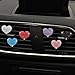 Lagnlnaoy Crystal Heart Car Vent Clips, Decorative Air Freshener Holders,Car Interior Accessories